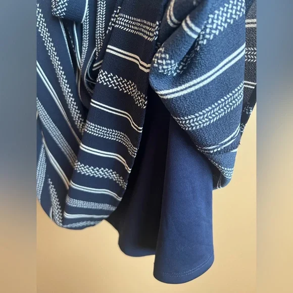 Charlotte Russe Blue & White Vertically Striped Button-Up Dress W/ Waist Tie. S. - Picture 10 of 14